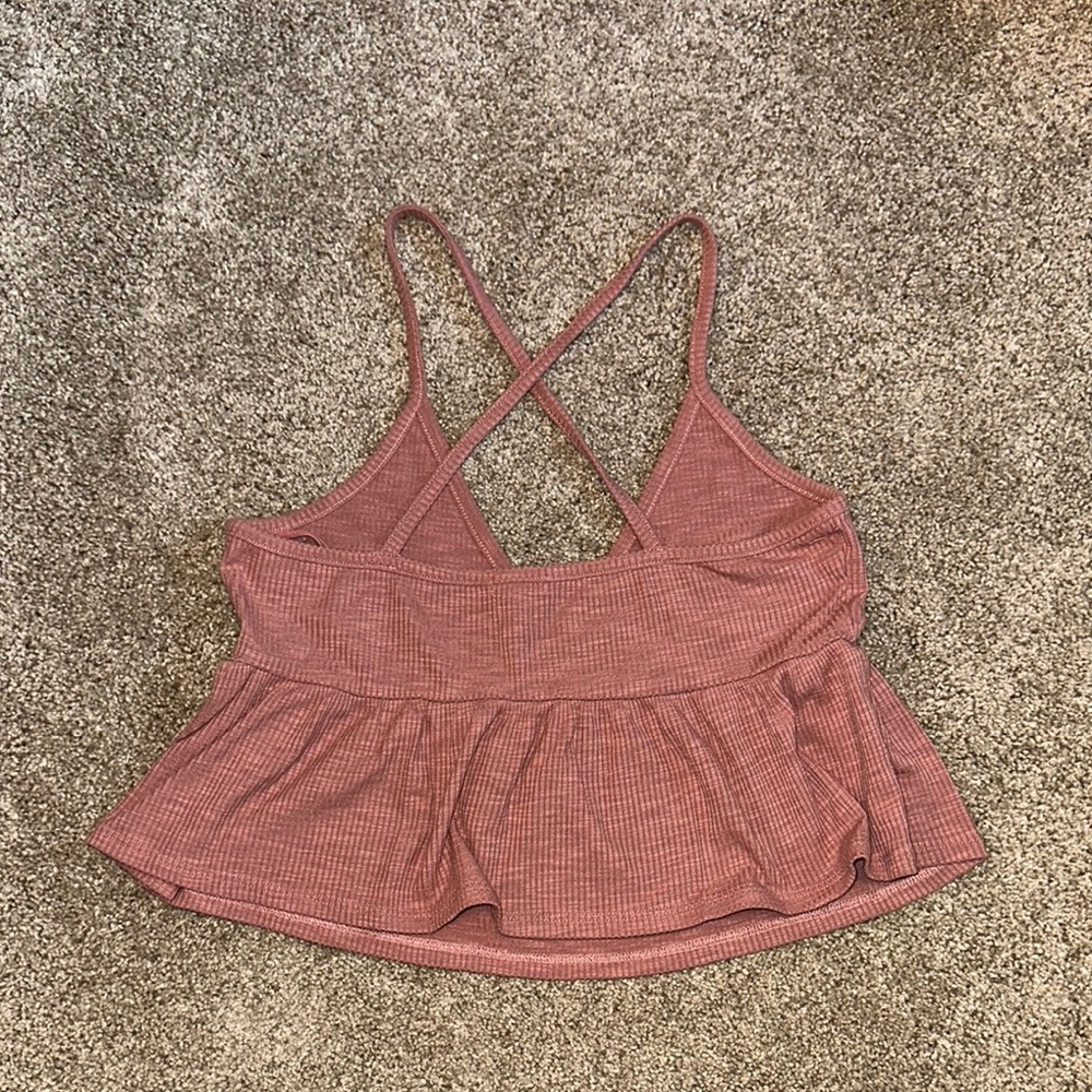 Garage Pink V-Neck Crop‎ Tank Top - Picture 3 of 3